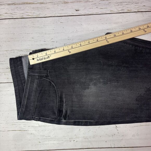 Legatte Jeans Womens 12 Black Charcoal Wash Vintage Floral Straight  Made Italy - Picture 7 of 11